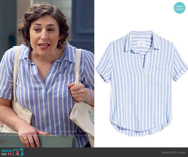 Rails Savannah Top in Juneau Stripe worn by Kat Silver (Mayim Bialik) on Call Me Kat