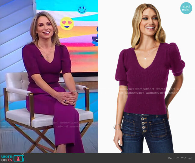 Ramy Brook Rory Sweater worn by Amy Robach on Good Morning America