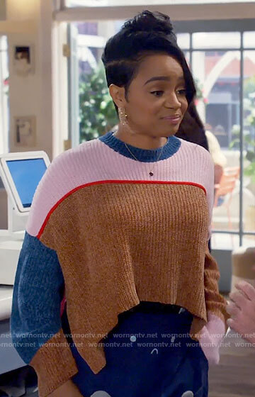 Randi’s cropped colorblock sweater on Call Me Kat