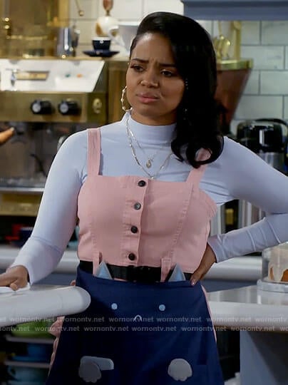 Randi’s pink button front dress on Call Me Kat