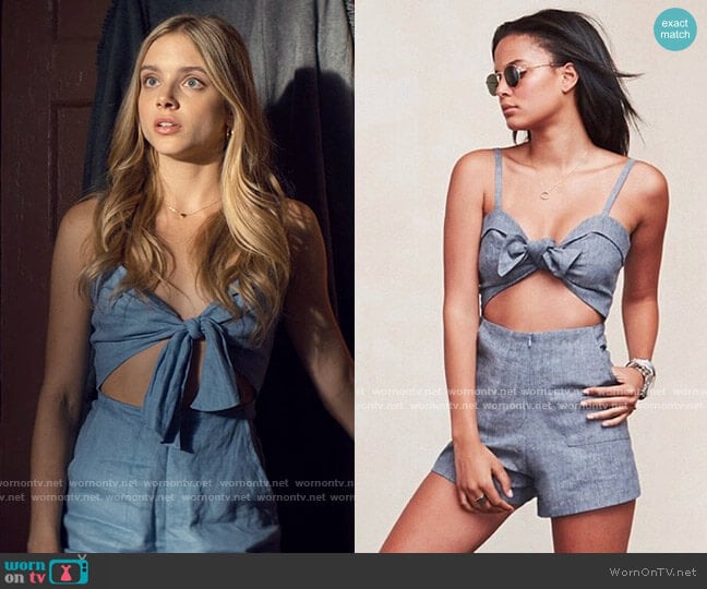 Reformation Magnolia Playsuit worn by Bette Whitlaw (Casimere Jollette) on Tiny Pretty Things