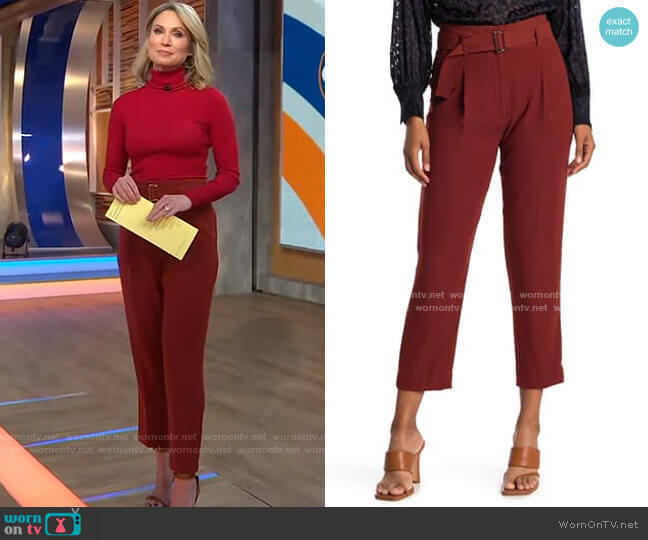 Reiss Cacey Pleated Front Trousers worn by Amy Robach on Good Morning America