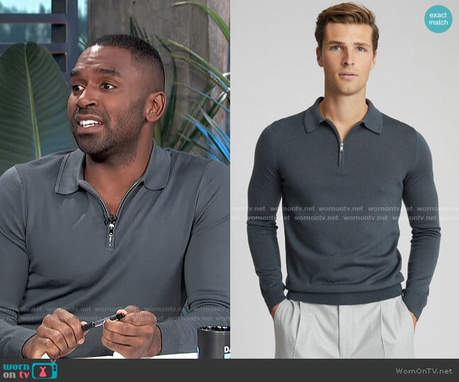 Reiss Robertson Polo Shirt worn by Justin Sylvester on E! News