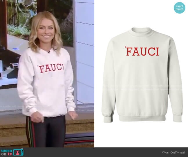 Resttee Fauci Sweatshirt worn by Kelly Ripa on Live with Kelly and Mark
