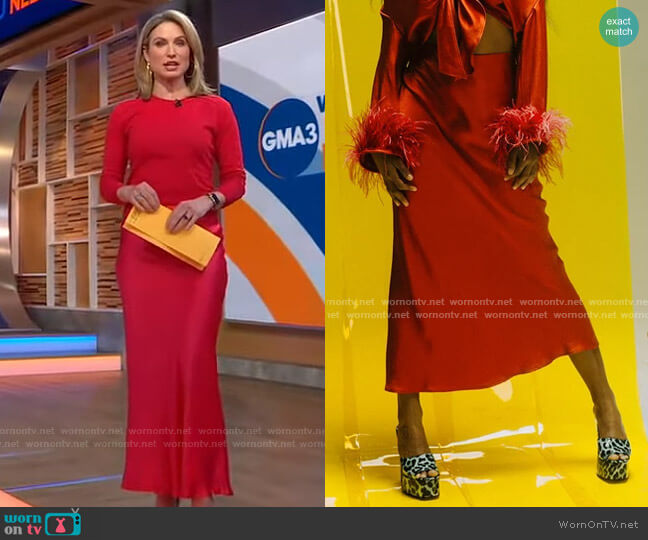 Rezek Studio Shimmy Skirt worn by Amy Robach on Good Morning America