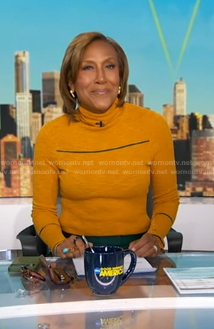Robin’s orange turtleneck sweater on Good Morning America