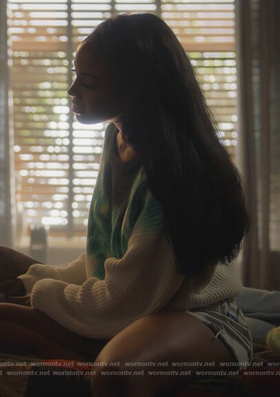 Rochelle’s tie dye sweater on Grown-ish