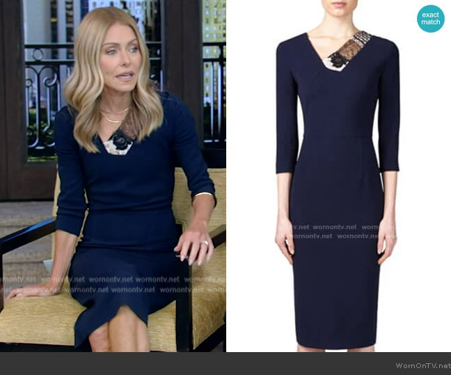 Roland Mouret Rayner Dress worn by Kelly Ripa on Live with Kelly and Mark