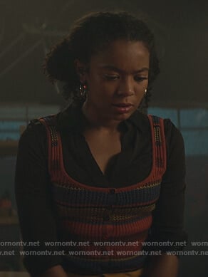 Ros’s stripe knit tank top on Chilling Adventures of Sabrina