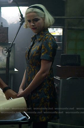 Sabrina’s rabbit print dress on Chilling Adventures of Sabrina