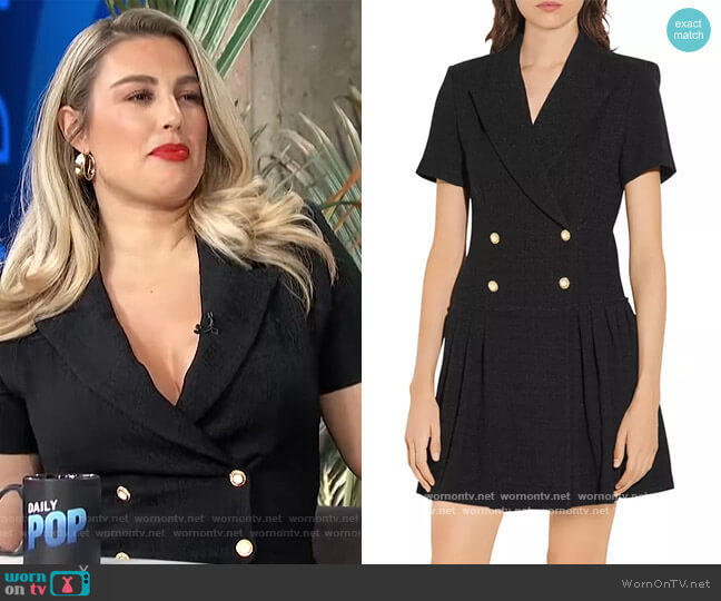 Sandro Rossa Tweed Dress worn by Carissa Loethen Culiner on E! News