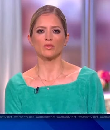 Sara’s green square neck jumpsuit on The View