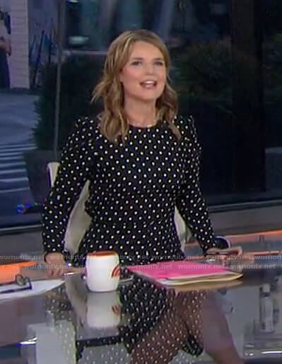 Savannah’s black polka dot dress on Today