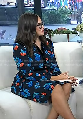 Savannah Sellers’s black floral shirtdress on Today