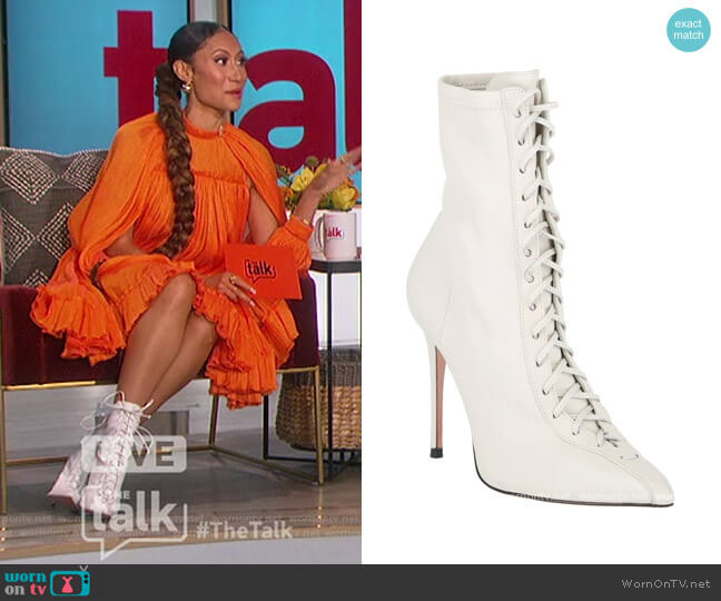 Schutz Tennie Lace-Up Leather Boots worn by Elaine Welteroth on The Talk