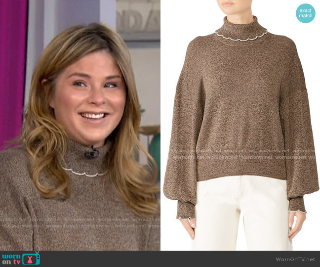 See by Chloe Chestnut Turtleneck Sweater worn by Jenna Bush Hager on Today