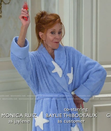 Sheila’s blue star robe on Call Me Kat