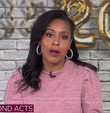 Sheinelle’s pink metallic puff shoulder top on Today