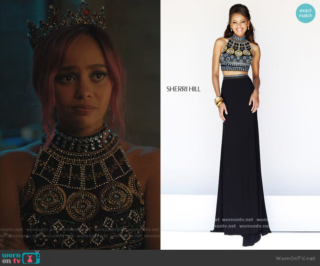 Sherri Hill no 11068 worn by Toni Topaz (Vanessa Morgan) on Riverdale