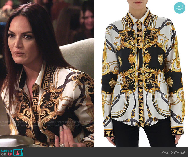 Versace Silk Shirt worn by Lisa Barlow on The Real Housewives of Salt Lake City