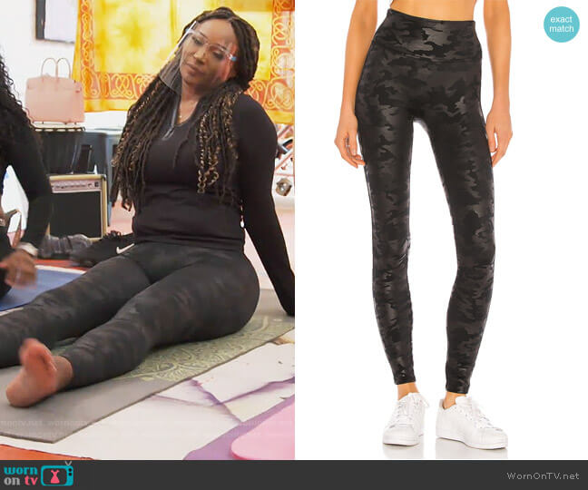 Spanx Faux Leather Camo Legging worn by Cynthia Bailey on The Real Housewives of Atlanta
