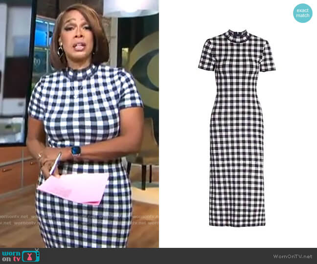 Staud Heli Dress worn by Gayle King on CBS Mornings
