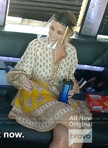 Stephanie’s paisley print dress on The Real Housewives of Dallas