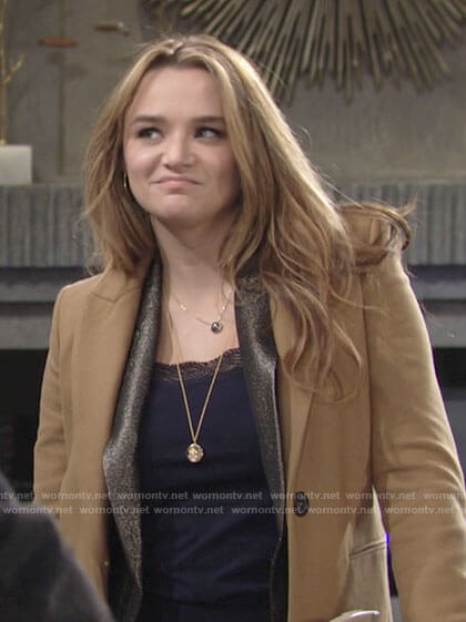 Summer’s camel coat on The Young and the Restless