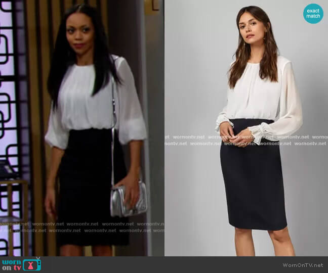 Ted Baker Lizzata Dress worn by Amanda Sinclair (Mishael Morgan) on The Young and the Restless