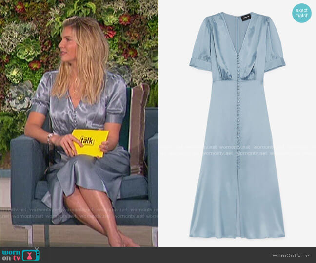 The Kooples Long Sky Blue Dress worn by Amanda Kloots on The Talk