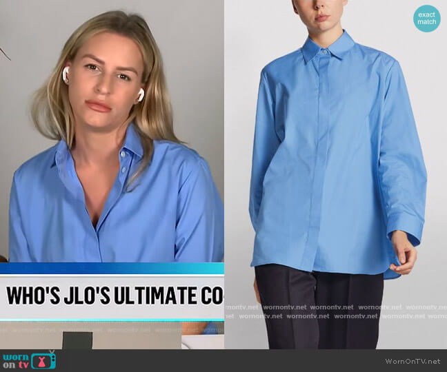 The Row Cotton Sisea Shirt worn by Morgan Stewart on E! News