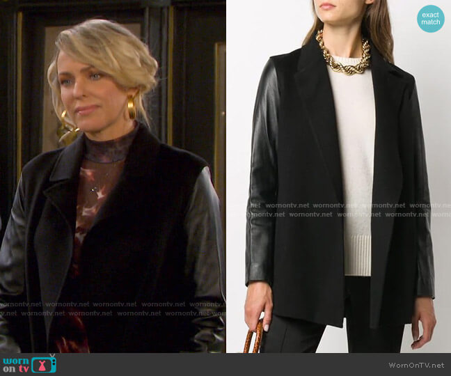 Theory Clairene Jacket worn by Nicole Walker (Arianne Zucker) on Days of our Lives