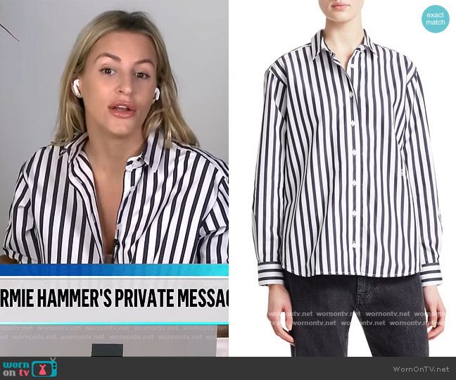 Toteme Capri Stripe Cotton Shirt worn by Morgan Stewart on E! News
