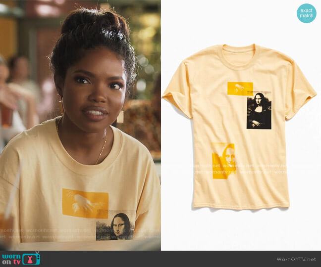 Urban Outfitters Mona Lisa Graphic Tee worn by Jillian (Ryan Destiny) on Grown-ish