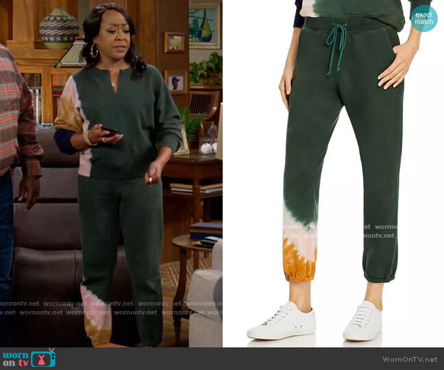 Velvet by Graham & Spencer Nissa Tie Dyed Sweatpants worn by Tina Butler (Tichina Arnold) on The Neighborhood