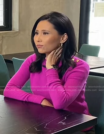 Vicky’s purple button shoulder sweater on Today