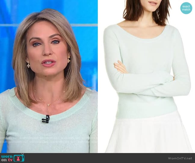 Vince Ballet Neck Cashmere Sweater worn by Amy Robach on Good Morning America
