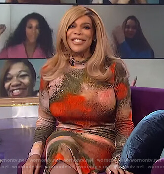 Wendy’s watercolor floral dress on The Wendy Williams Show