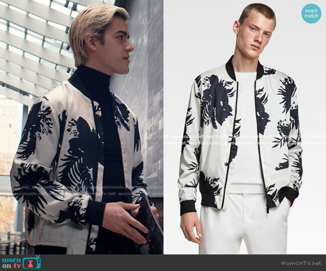 Zara Floral Print Jacket worn by Shane (Brennan Clost) on Tiny Pretty Things