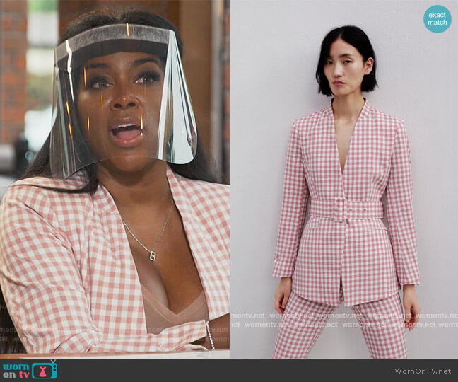 Zara Gingham Check Blazer worn by Kenya Moore on The Real Housewives of Atlanta