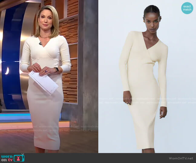 Zara Knit Midi Dress worn by Amy Robach on Good Morning America