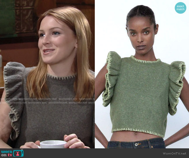 Zara Ruffled Knit Vest worn by Jordan (Madison Thompson) on The Young and the Restless