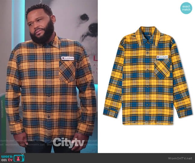 Acne Studios Salak Flannel PC Face Shirt worn by Andre Johnson (Anthony Anderson) on Black-ish