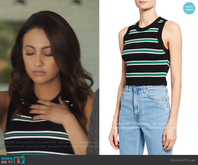 A.L.C. Archer Striped Sleeveless Crop Top worn by Ana Torres (Francia Raisa) on Grown-ish