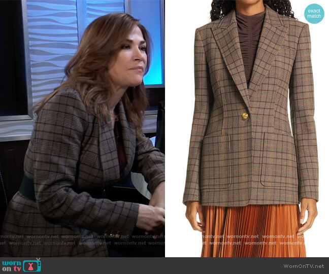 A.L.C. Hicks Check Single Button Blazer