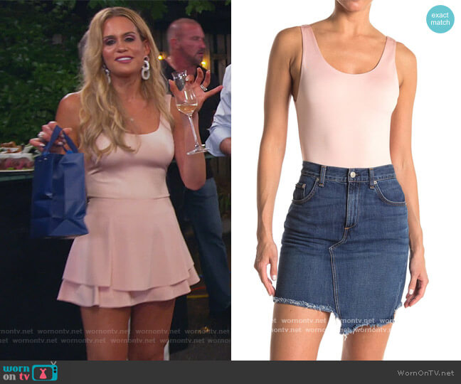 Alice + Olivia Arona Low Scoop Bodysuit worn by Jackie Goldschneider on The Real Housewives of New Jersey