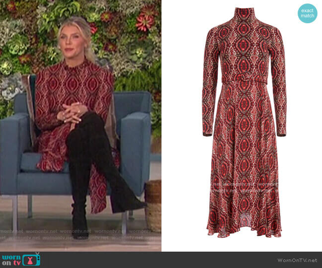 Alice + Olivia Clare Turtleneck Midi Dress worn by Amanda Kloots on The Talk