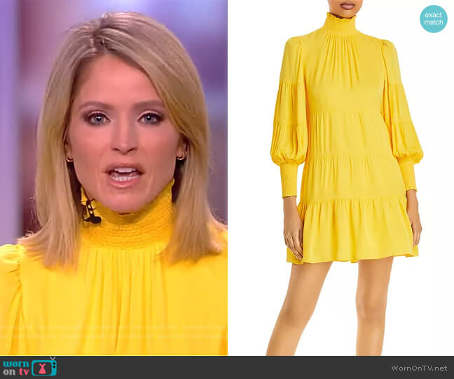 Karena Smocked Babydoll Dressby Alice + Olivia worn by Sara Haines on The View