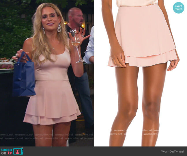 Alice + Olivia Mave Layered Skort worn by Jackie Goldschneider on The Real Housewives of New Jersey