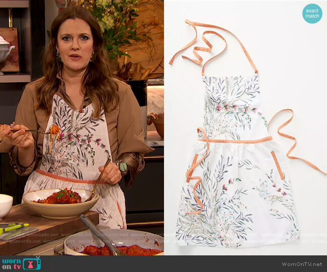 Anthropologie Printemps Apron worn by Drew Barrymore on The Drew Barrymore Show